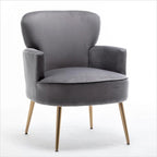Fauteuil d'appoint tendance en velours avec pieds en métal doré de US Pride Furniture