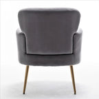 Fauteuil d'appoint tendance en velours avec pieds en métal doré de US Pride Furniture