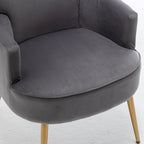 Fauteuil d'appoint tendance en velours avec pieds en métal doré de US Pride Furniture