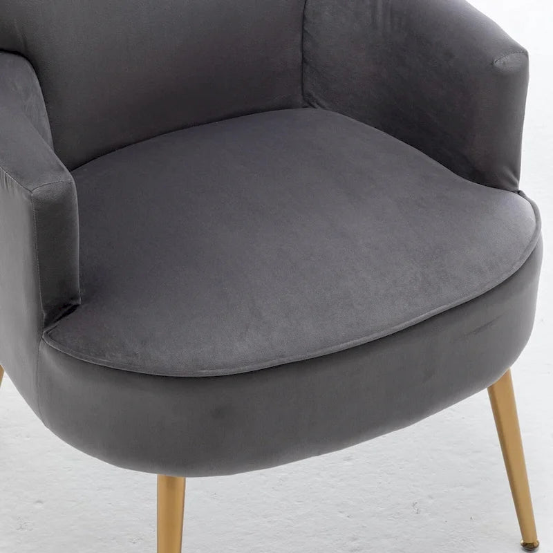 Fauteuil d'appoint tendance en velours avec pieds en métal doré de US Pride Furniture