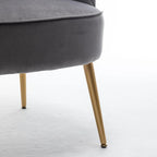 Fauteuil d'appoint tendance en velours avec pieds en métal doré de US Pride Furniture