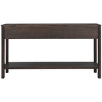 Console rustique d'entrée, table d'appoint de 152 cm de long avec deux tiroirs de tailles différentes et une étagère inférieure pour le rangement