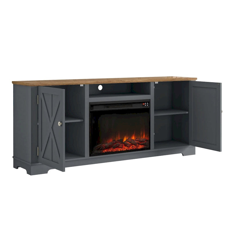 Meuble TV style ferme de 70 pouces pour téléviseurs jusqu'à 75 pouces - 70 pouces de largeur