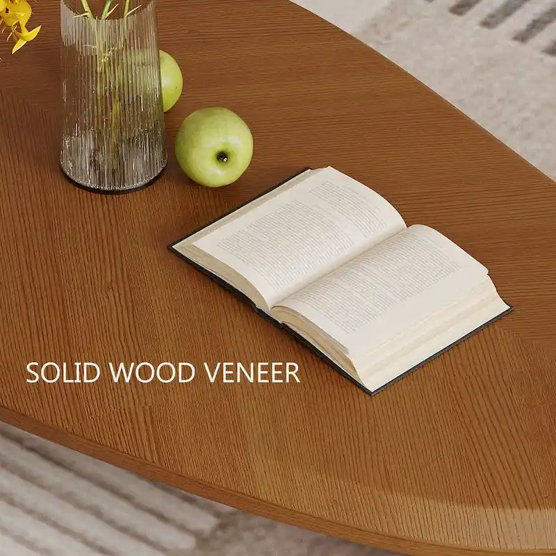 Table basse moderne en bois de 51 cm avec 3 pieds boule