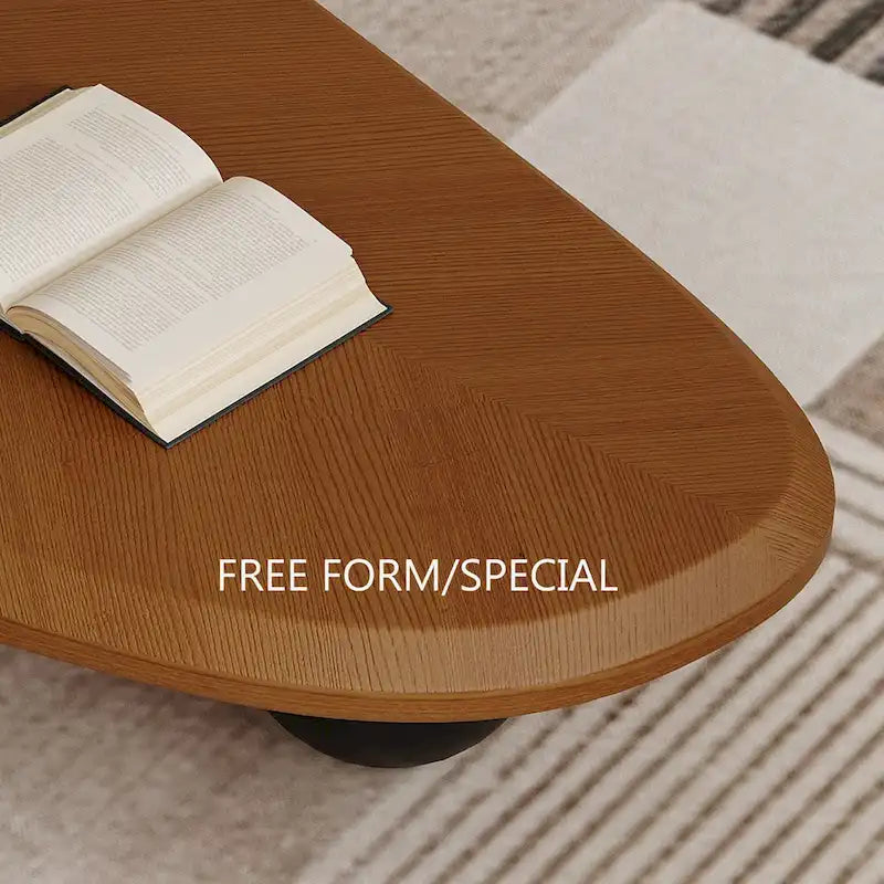 Table basse moderne en bois de 51 cm avec 3 pieds boule