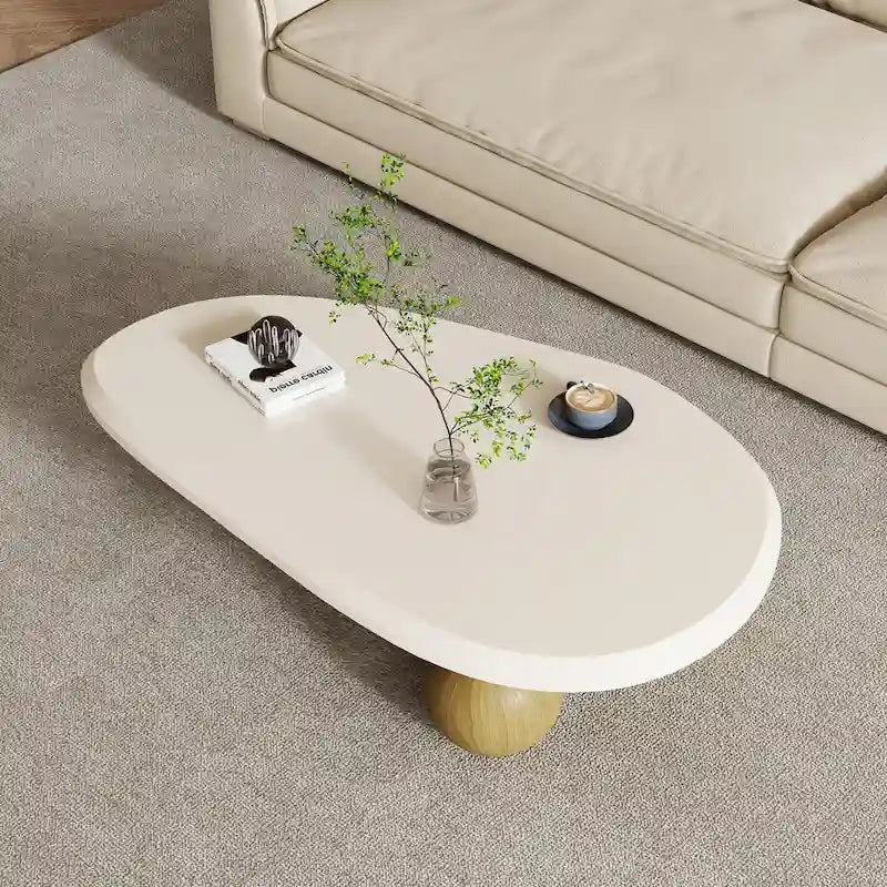 Table basse moderne en bois de 51 cm avec 3 pieds boule