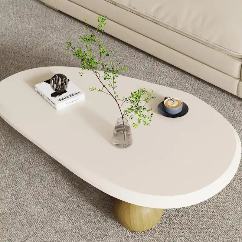 Table basse moderne en bois de 51 cm avec 3 pieds boule