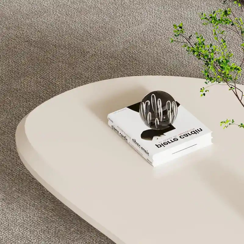 Table basse moderne en bois de 51 cm avec 3 pieds boule