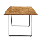 Table de salle à manger Viggo 60 en bois d'acacia à bords naturels - Noir naturel