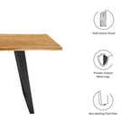 Table de salle à manger Viggo 60 en bois d'acacia à bords naturels - Noir naturel