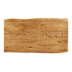 Table de salle à manger Viggo 60 en bois d'acacia à bords naturels - Noir naturel