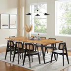 Table de salle à manger Viggo 60 en bois d'acacia à bords naturels - Noir naturel