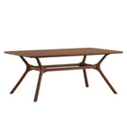 Table de salle à manger rectangulaire Nadine, finition noyer foncé, style Mid-Century, par iNSPIRE Q Modern