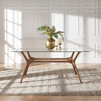 Table de salle à manger rectangulaire Nadine, finition noyer foncé, style Mid-Century, par iNSPIRE Q Modern