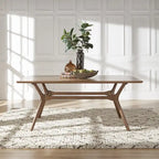 Table de salle à manger rectangulaire Nadine, finition noyer foncé, style Mid-Century, par iNSPIRE Q Modern