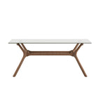 Table de salle à manger rectangulaire Nadine, finition noyer foncé, style Mid-Century, par iNSPIRE Q Modern