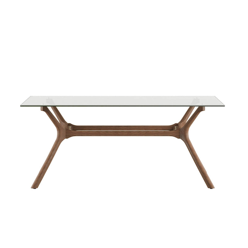 Table de salle à manger rectangulaire Nadine, finition noyer foncé, style Mid-Century, par iNSPIRE Q Modern