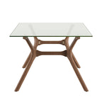 Table de salle à manger rectangulaire Nadine, finition noyer foncé, style Mid-Century, par iNSPIRE Q Modern