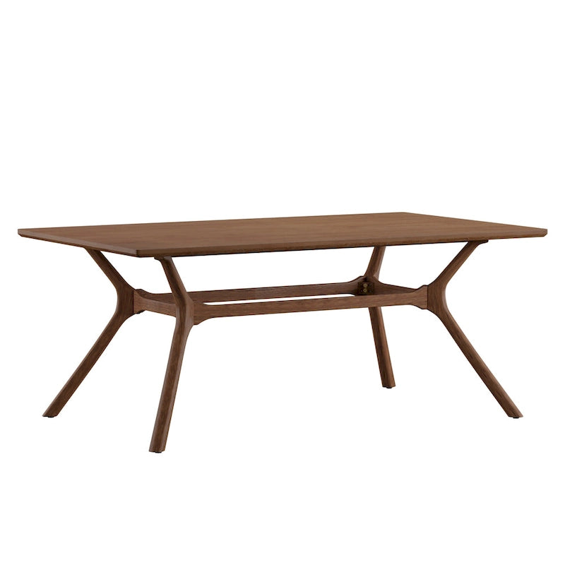 Table de salle à manger rectangulaire Nadine, finition noyer foncé, style Mid-Century, par iNSPIRE Q Modern