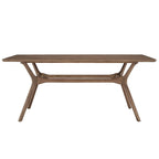 Table de salle à manger rectangulaire Nadine, finition noyer foncé, style Mid-Century, par iNSPIRE Q Modern