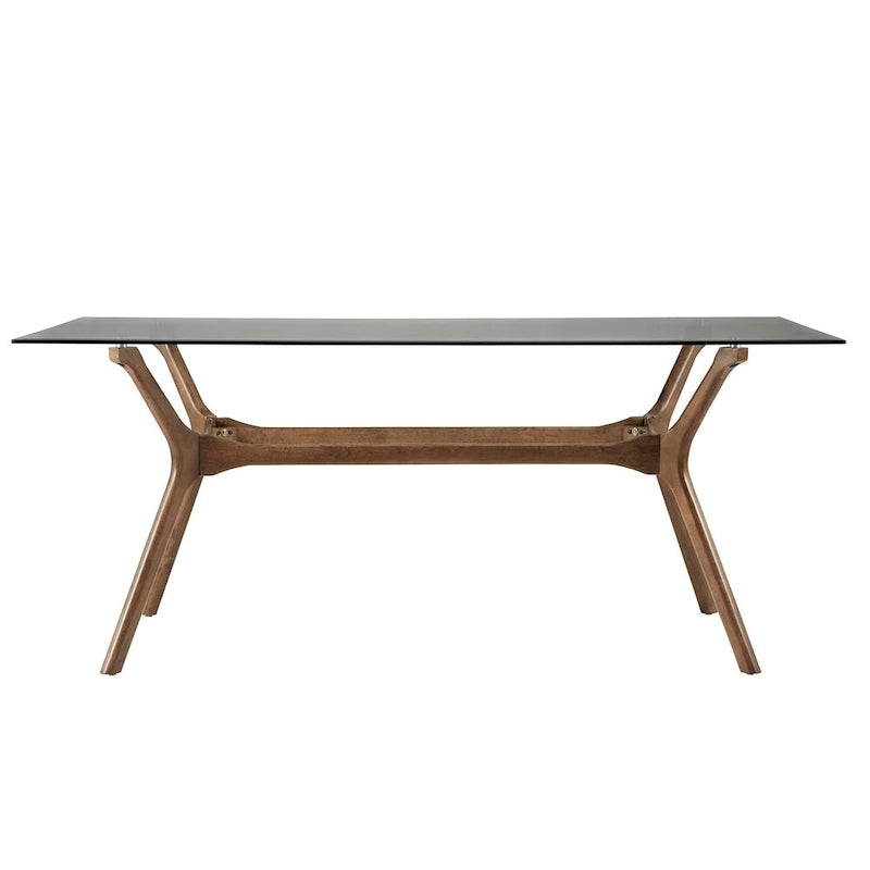 Table de salle à manger rectangulaire Nadine, finition noyer foncé, style Mid-Century, par iNSPIRE Q Modern