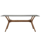 Table de salle à manger rectangulaire Nadine, finition noyer foncé, style Mid-Century, par iNSPIRE Q Modern
