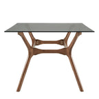Table de salle à manger rectangulaire Nadine, finition noyer foncé, style Mid-Century, par iNSPIRE Q Modern