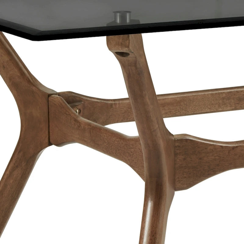 Table de salle à manger rectangulaire Nadine, finition noyer foncé, style Mid-Century, par iNSPIRE Q Modern