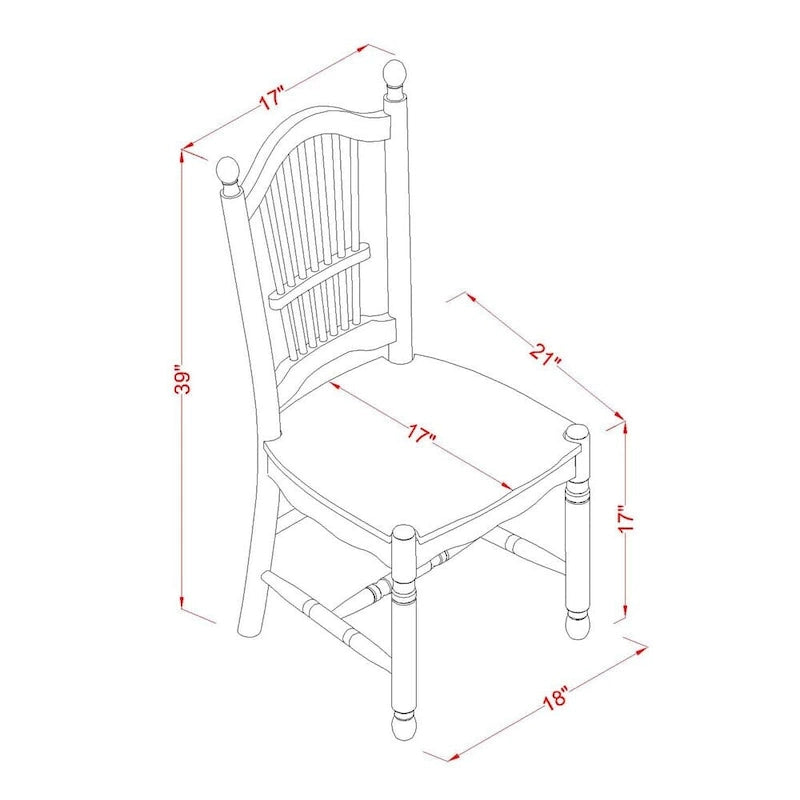 Ensemble de table de cuisine East West Furniture - une table de salle à manger ronde et des chaises de salle à manger, en acajou (composition au choix)
