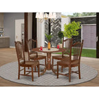 Ensemble de table de cuisine East West Furniture - une table de salle à manger ronde et des chaises de salle à manger, en acajou (composition au choix)