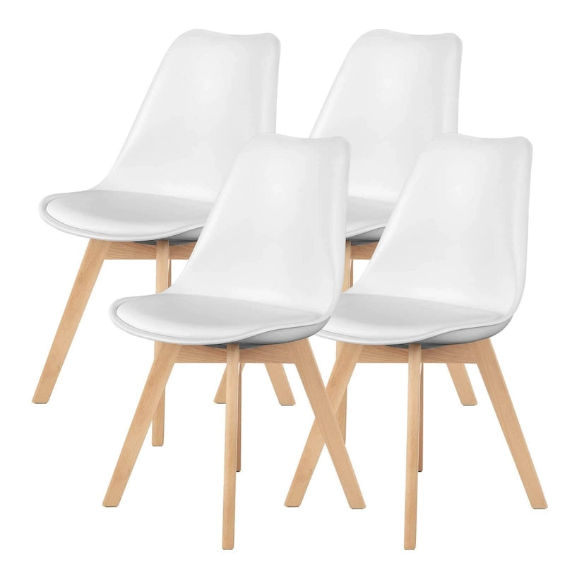 Ensemble de 4 chaises de salle à manger en cuir PU avec pieds en bois