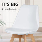 Ensemble de 4 chaises de salle à manger en cuir PU avec pieds en bois