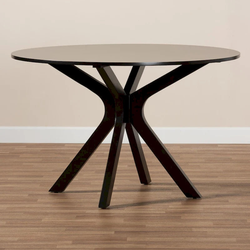 Table de salle à manger ronde Kenji moderne et contemporaine de 114 cm de diamètre