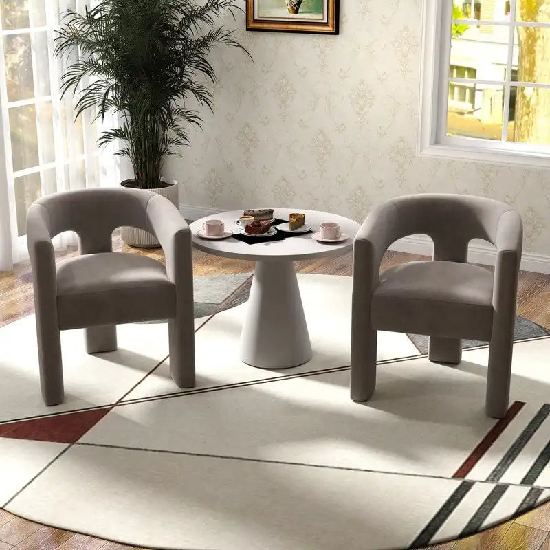 SEYNAR Chaise de salle à manger moderne et glamour en velours, ensemble de 2 chaises d'appoint à dossier ouvert