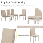 Ensemble de salle à manger de style campagnard 5 pièces comprenant une table à manger ronde extensible en bois et 4 chaises de salle à manger rembourrées