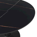 Table de salle à manger ronde LeisureMod, plateau en pierre frittée de 40 pouces