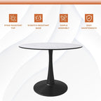 Table de salle à manger ronde LeisureMod, plateau en pierre frittée de 40 pouces