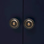 Meuble de rangement au design incurvé avec étagères et tiroir réglables