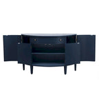 Meuble de rangement au design incurvé avec étagères et tiroir réglables