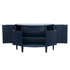 Meuble de rangement au design incurvé avec étagères et tiroir réglables