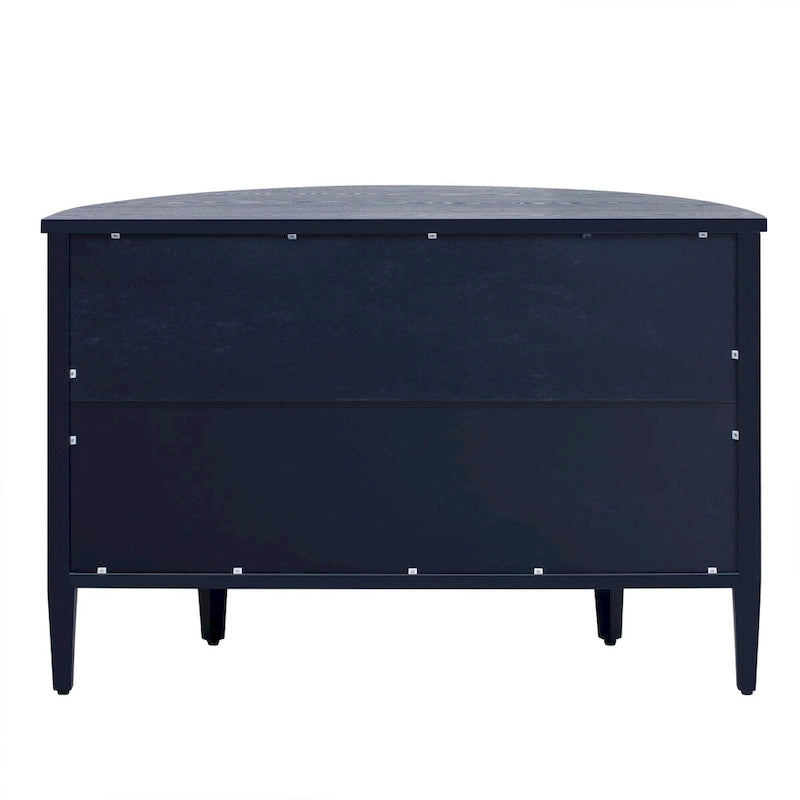 Meuble de rangement au design incurvé avec étagères et tiroir réglables