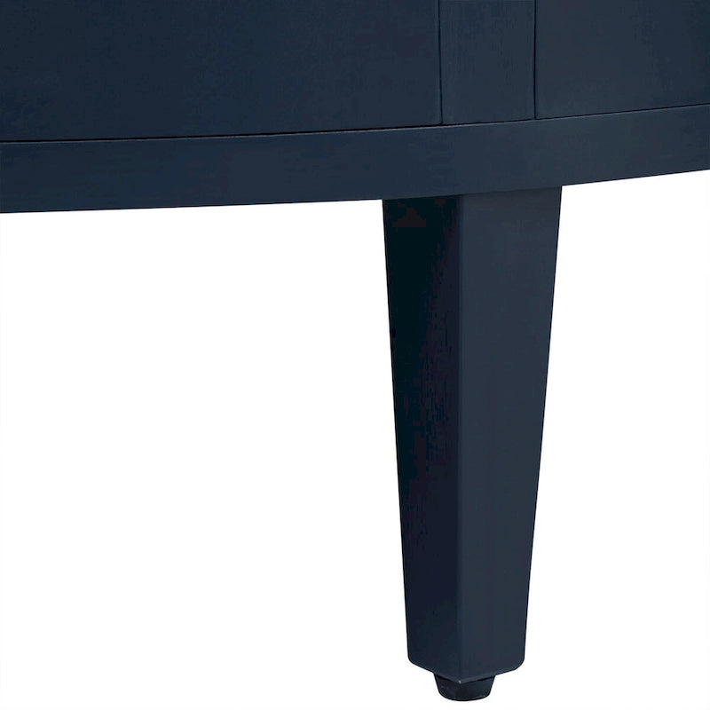 Meuble de rangement au design incurvé avec étagères et tiroir réglables