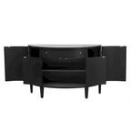 Meuble de rangement au design incurvé avec étagères et tiroir réglables