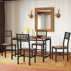 Ensemble table et chaises de salle à manger 5 pièces, style industriel moderne, coin repas, gain de place pour petits espaces, style pub