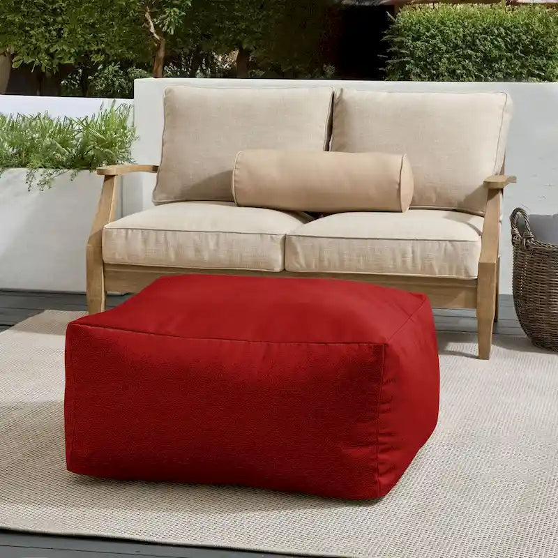 Pouf d'extérieur Sorra Home Sunbrella à bords francs
