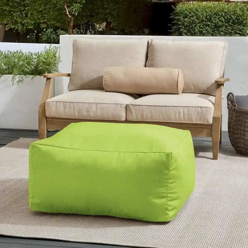 Pouf d'extérieur Sorra Home Sunbrella à bords francs