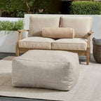 Pouf d'extérieur Sorra Home Sunbrella à bords francs