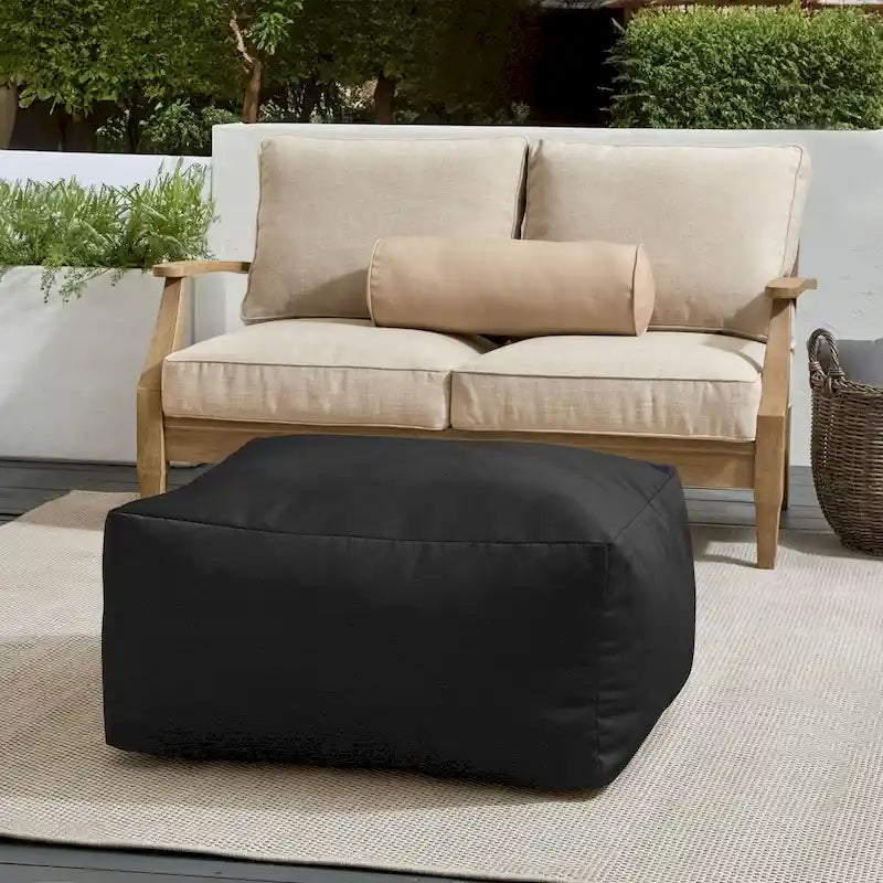 Pouf d'extérieur Sorra Home Sunbrella à bords francs