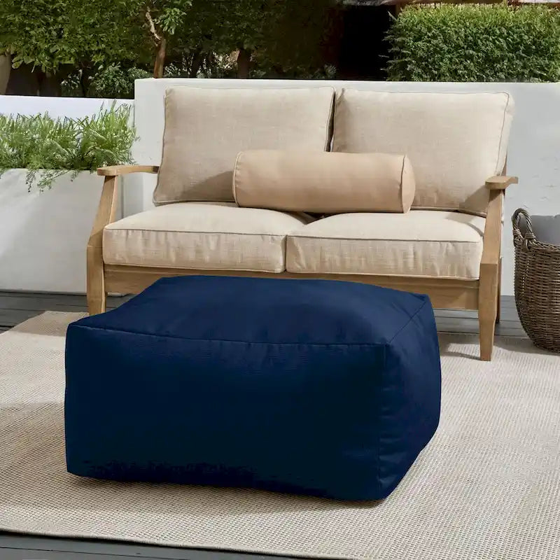 Pouf d'extérieur Sorra Home Sunbrella à bords francs