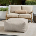 Pouf d'extérieur Sorra Home Sunbrella à bords francs